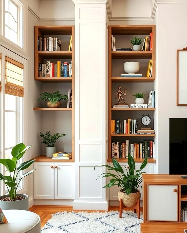 Built in Corner Bookshelves