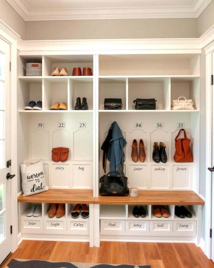 Built in Cubbies for Organized Storage