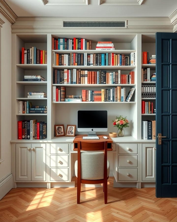 Built in Desk with Bookshelves