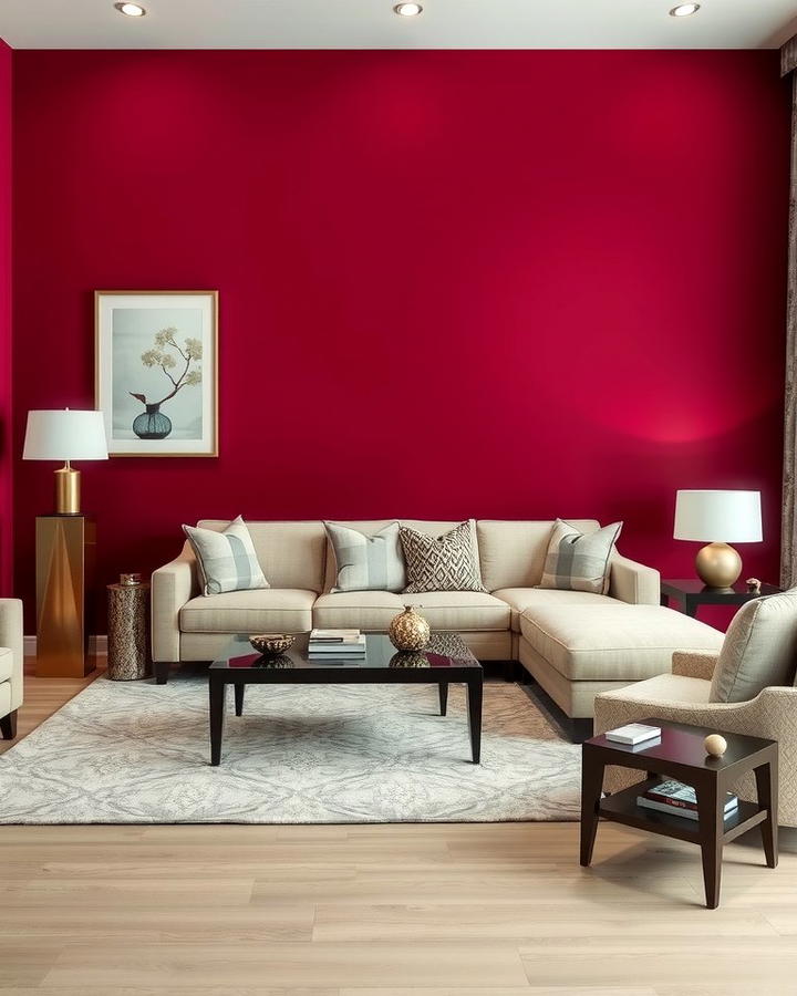 Burgundy Accent Wall