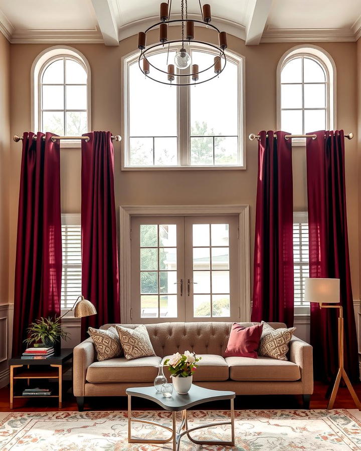 Burgundy Curtains for Elegance