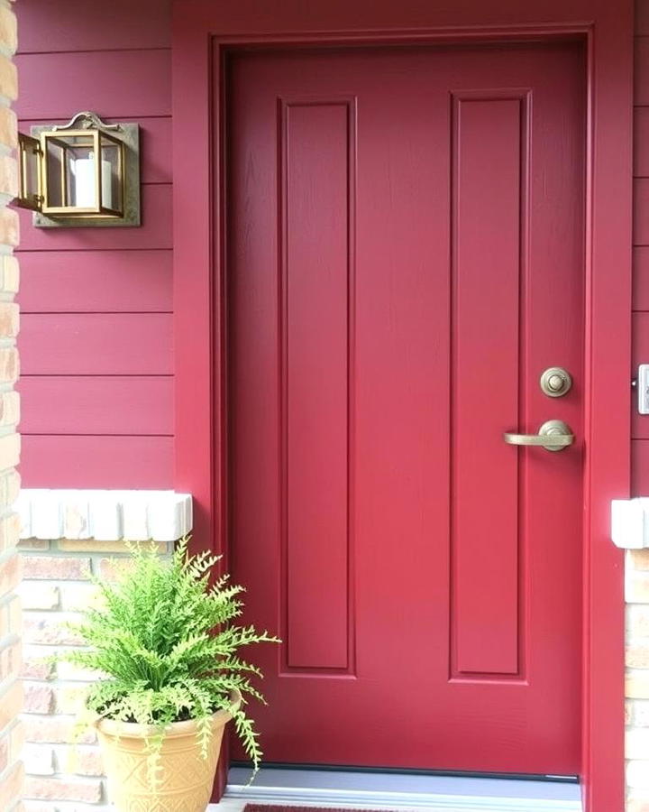 Burgundy Door with Copper Hardware