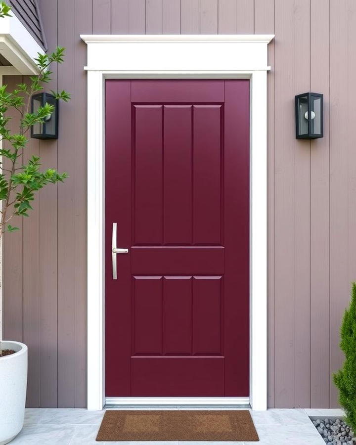 Burgundy Door with Minimalist Hardware