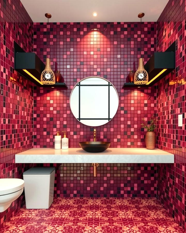 Burgundy Mosaic Designs