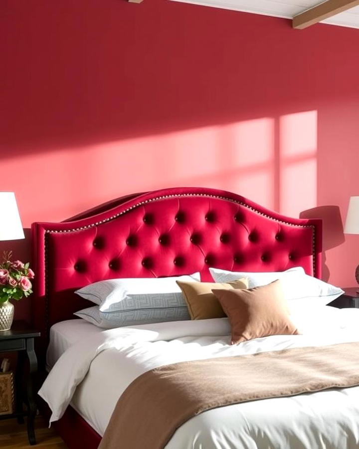 Burgundy Upholstered Headboard