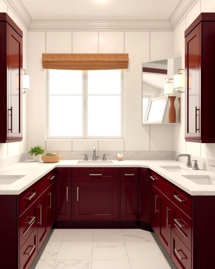 Burgundy Vanity Cabinets