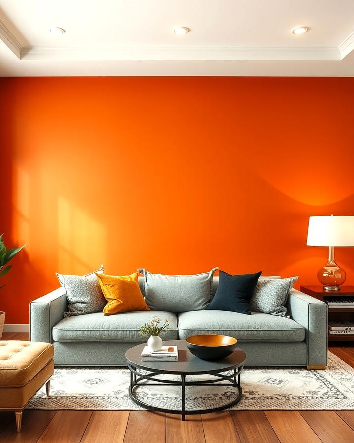 Burnt Orange Accent Wall