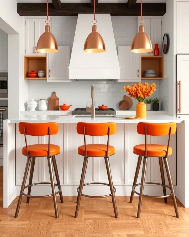 Burnt Orange Bar Stools