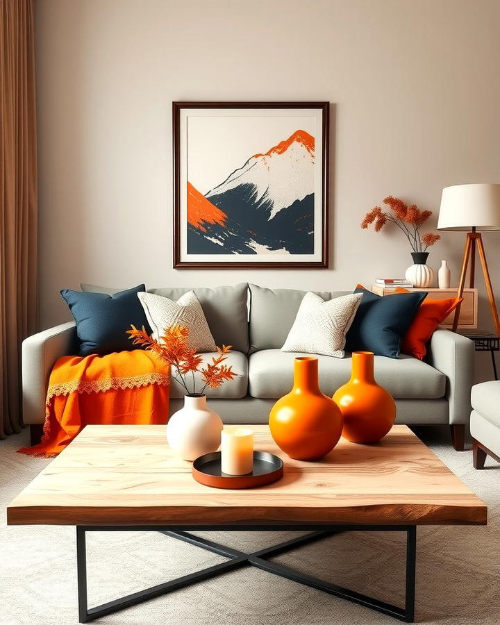 Burnt Orange Coffee Table Decor