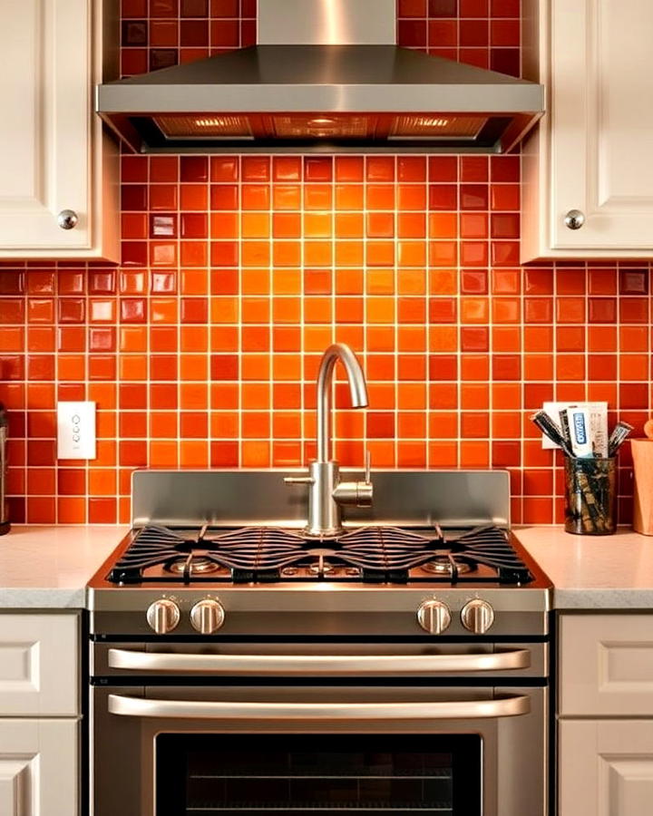 Burnt Orange Kitchen Backsplash Tiles