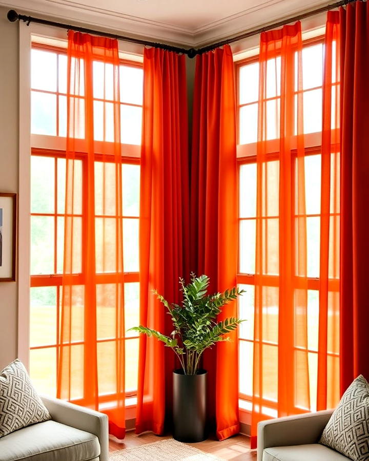 Burnt Orange Living Room Curtains