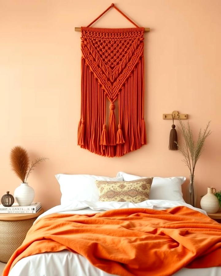 Burnt Orange Macram Wall Hanging