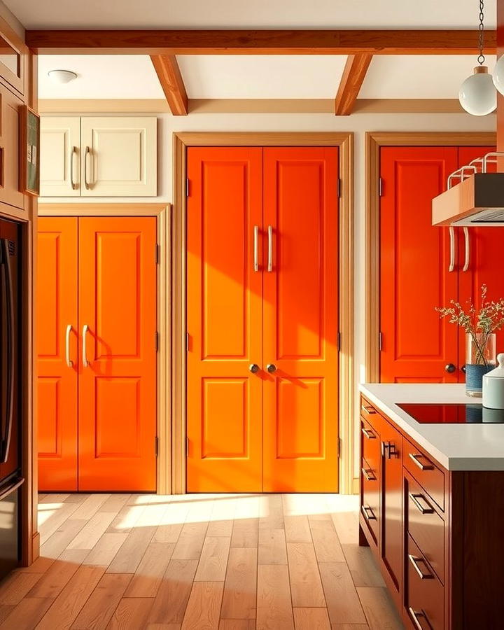 Burnt Orange Pantry Doors