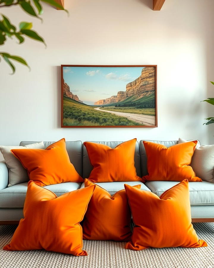 Burnt Orange Throw Pillows