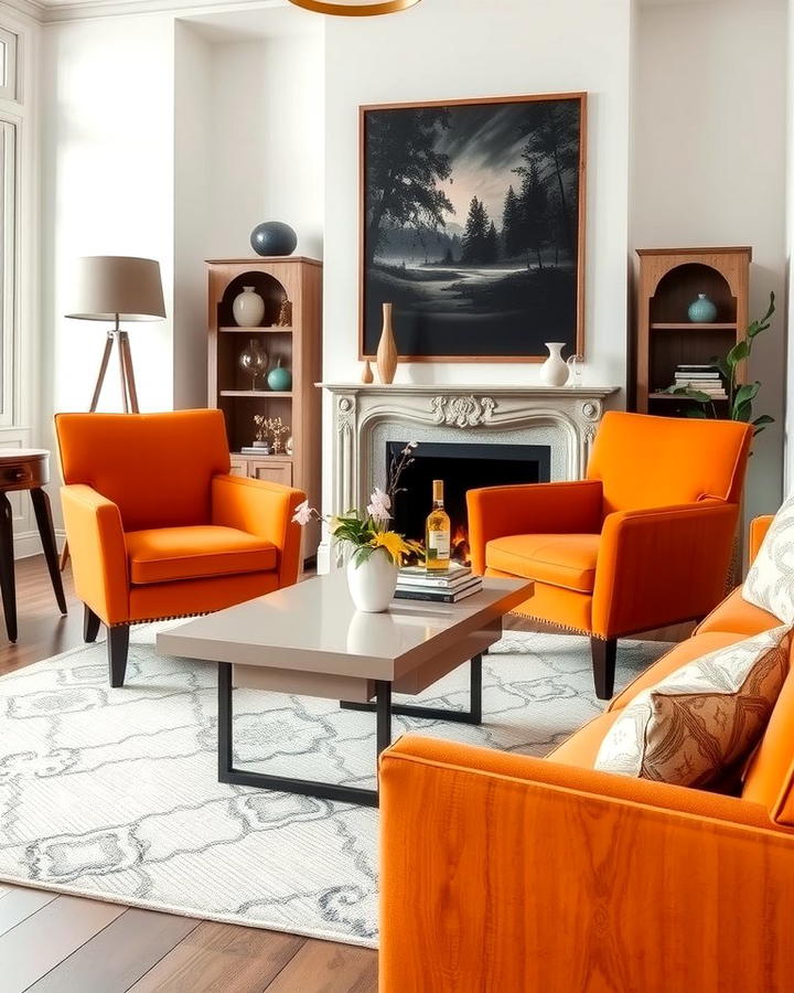 Burnt Orange Upholstered Chairs