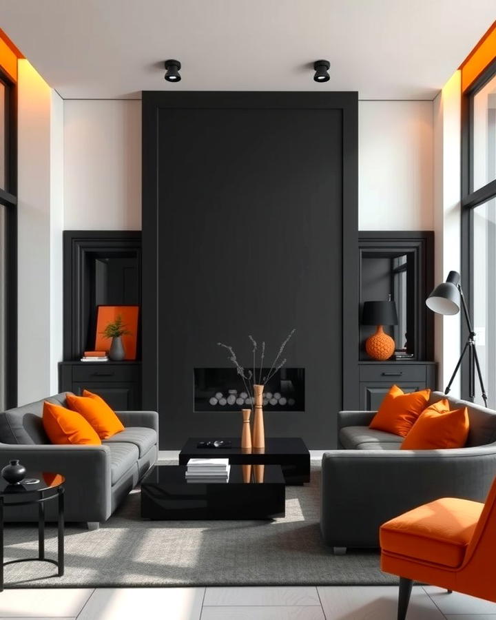 Burnt Orange and Black Accents