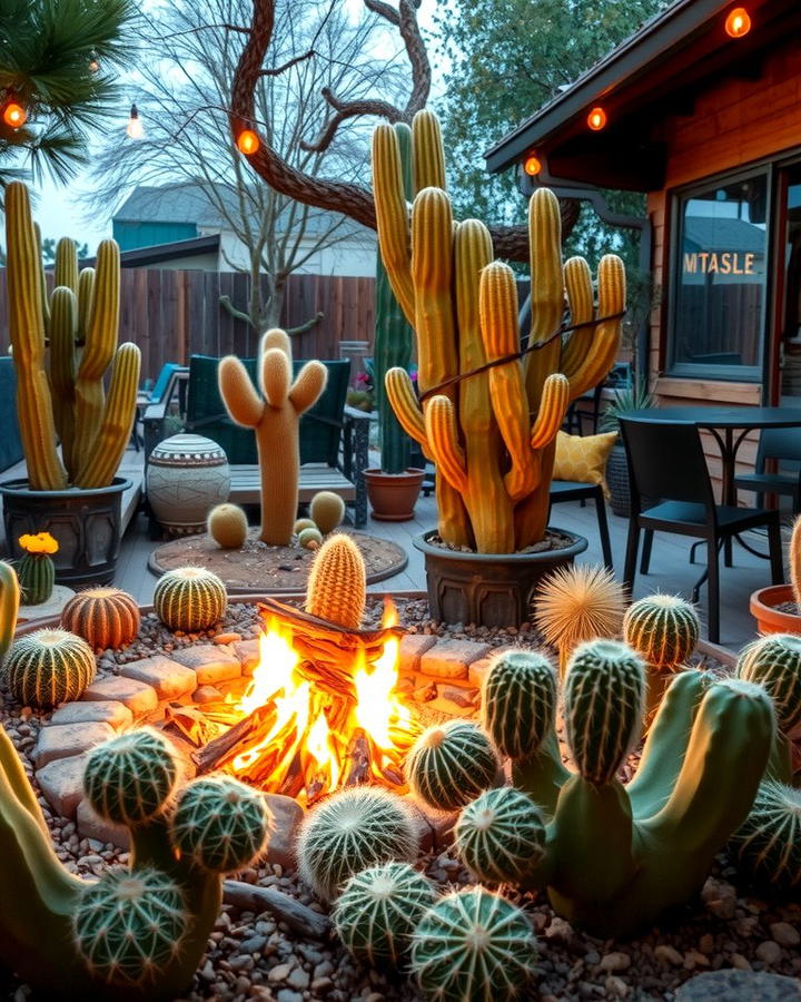 Cactus Garden Around a Fire Pit