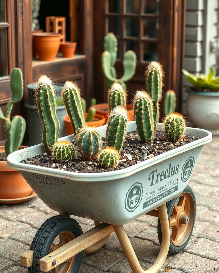 Cactus Garden in a Wheelbarrow