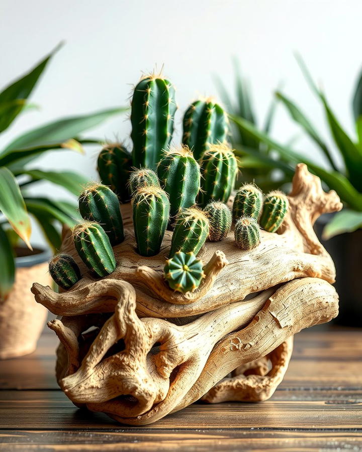 Cactus Garden on Driftwood