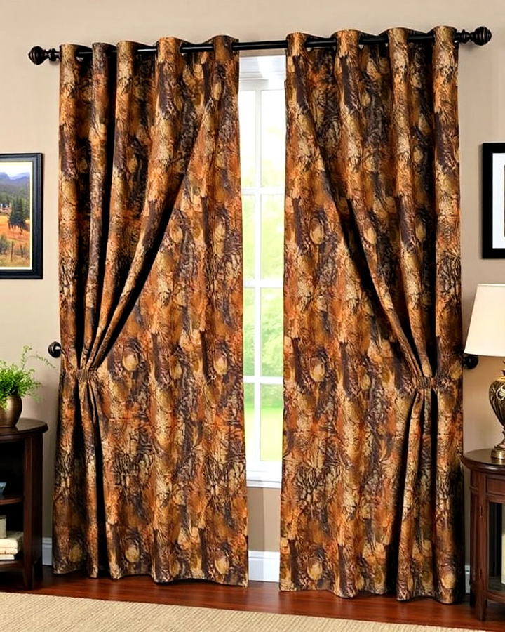 Camouflage Man Cave Curtains for Functional Decor