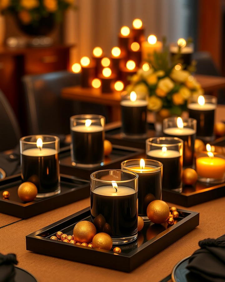 Candlelit Elegance with Black and Gold