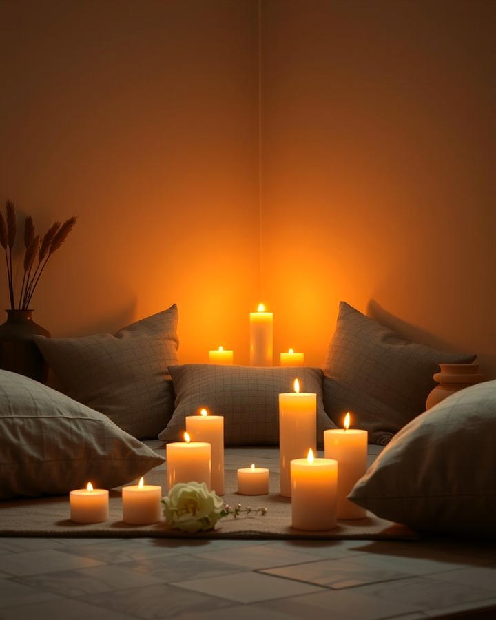 Candlelit Meditation Room