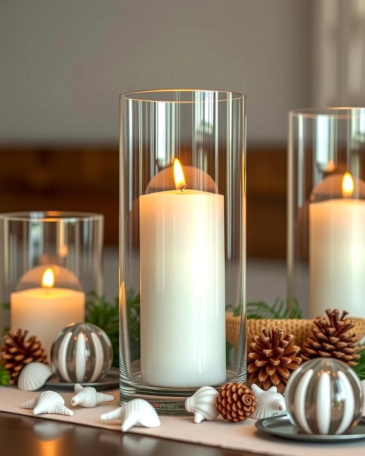 Candles in Glass Hurricanes for a Timeless Look