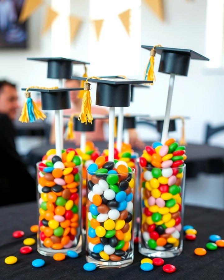 Candy Filled Graduation Centerpieces