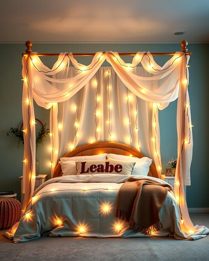 Canopy Bed with Fairy Lights 2