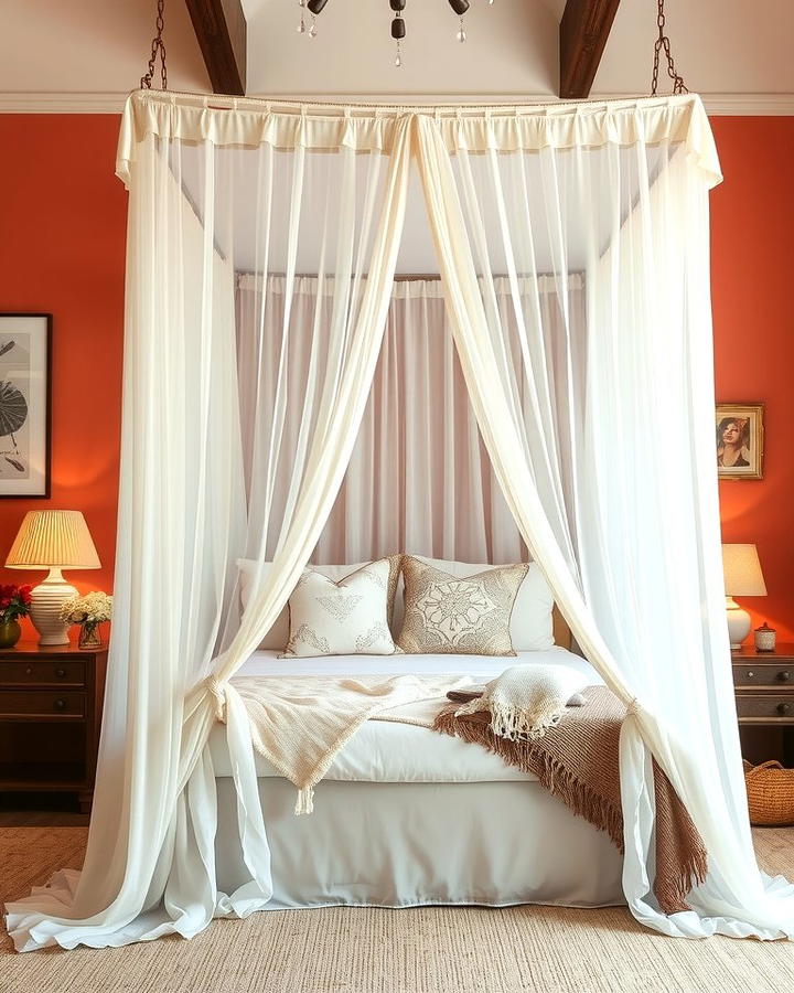 Canopy Beds with Sheer Drapes