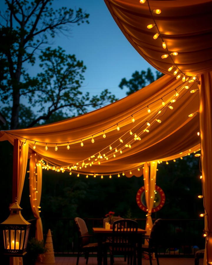 Canopy with String Lights for Cozy Evenings