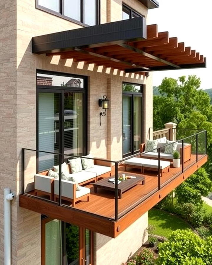 Cantilever Balcony with Built In Seating