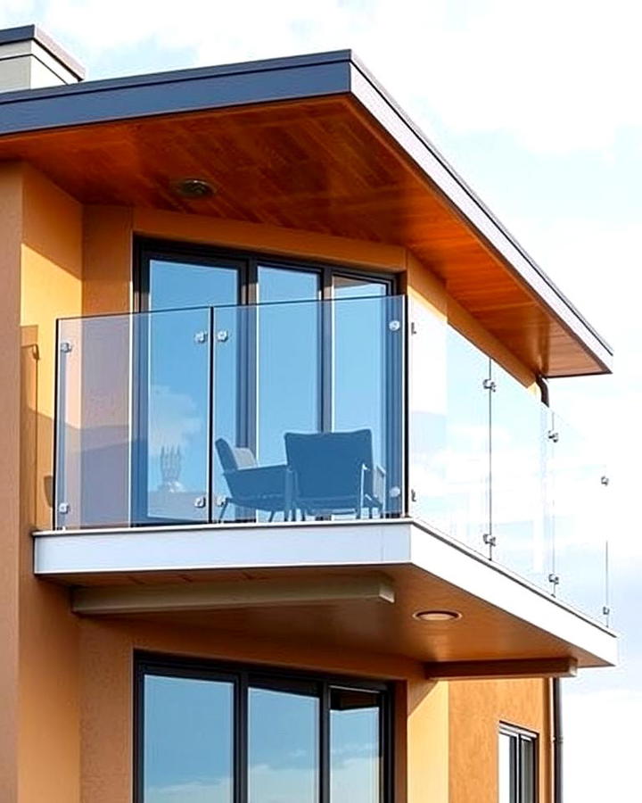 Cantilever Balcony with Glass Railings for Modern Elegance