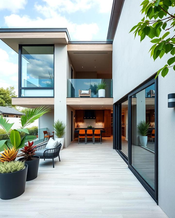 Cantilever Balcony with Sliding Glass Doors