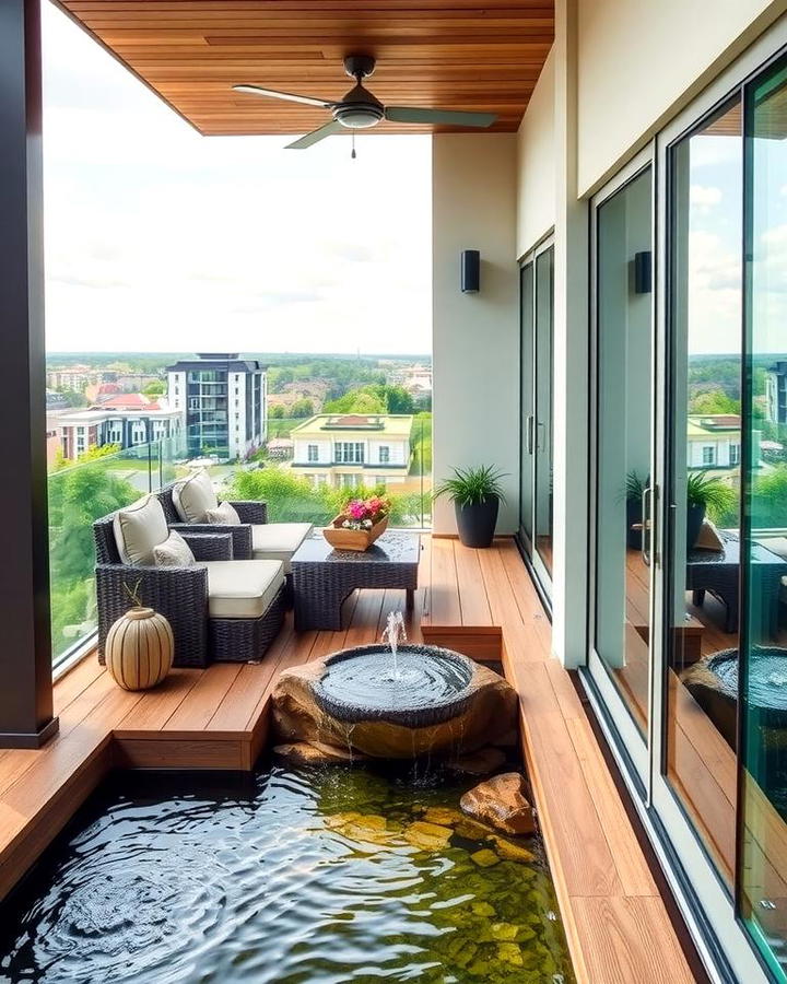 Cantilever Balcony with a Water Feature