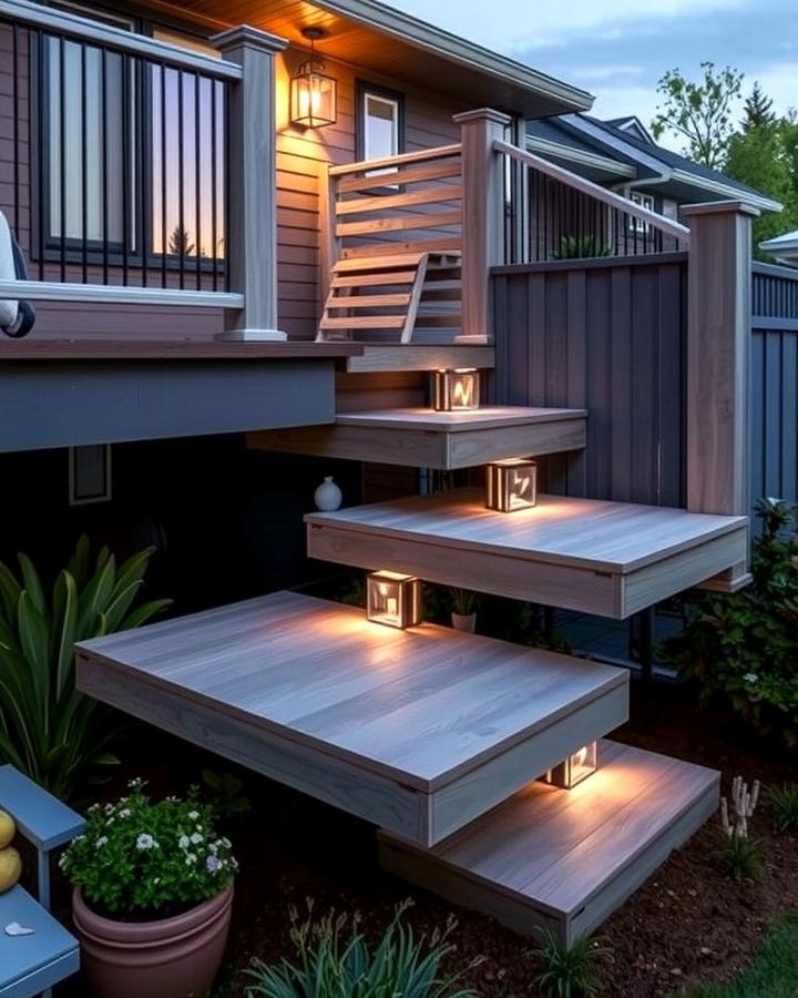 Cantilevered Deck Steps for a Futuristic Appeal