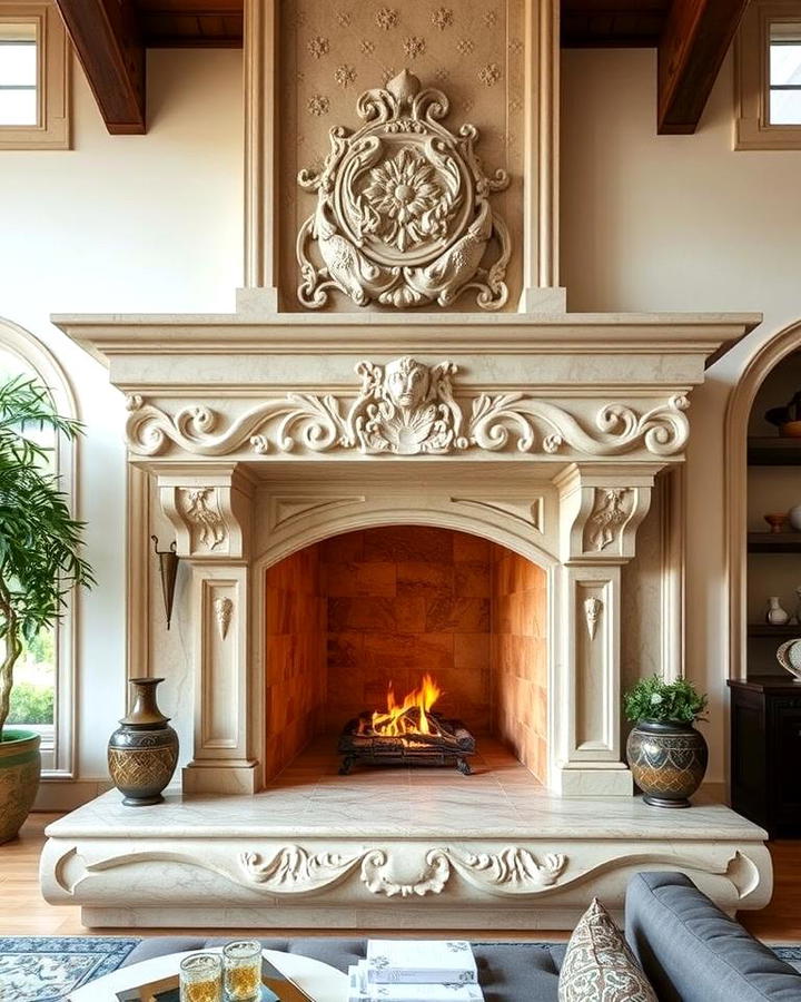 Carved Stone Mantels