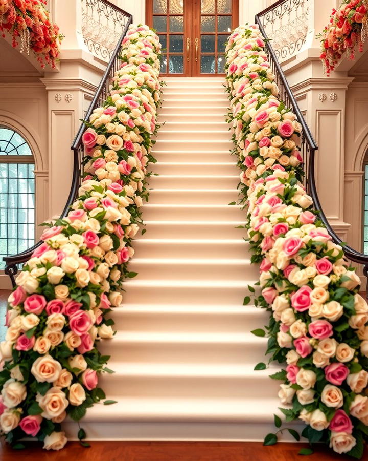 Cascading Floral Staircase