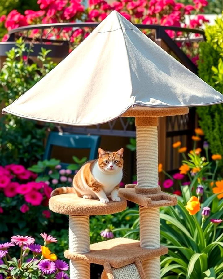 Cat Tree with Shaded Canopy