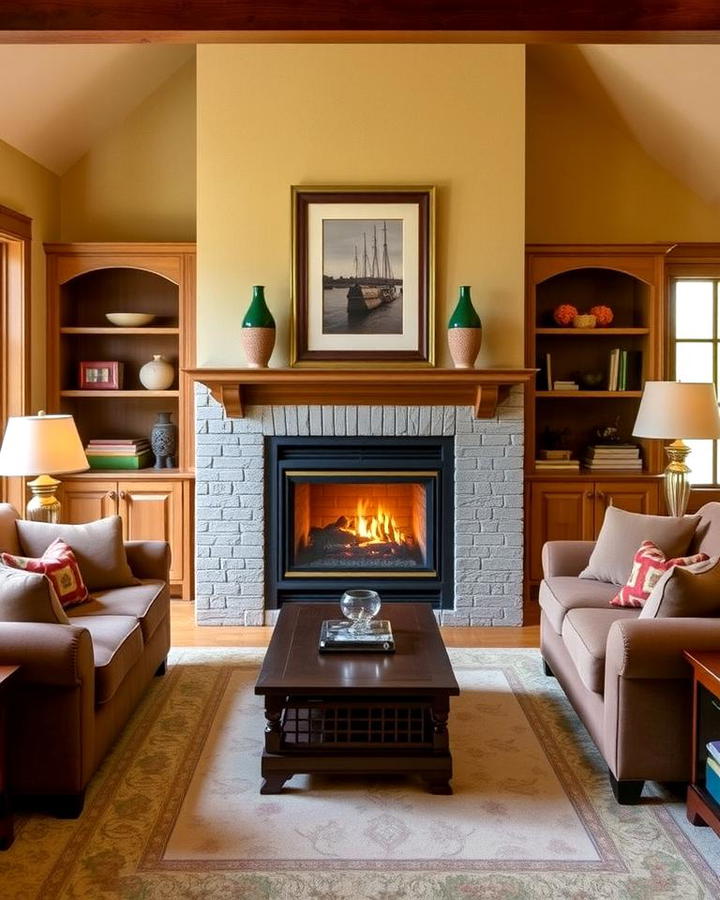 Centered Fireplace Focus