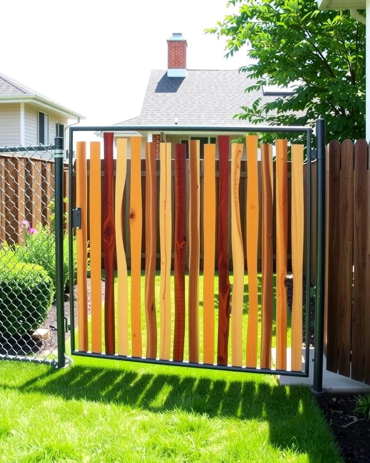 Chain Link Gate with Privacy Slats