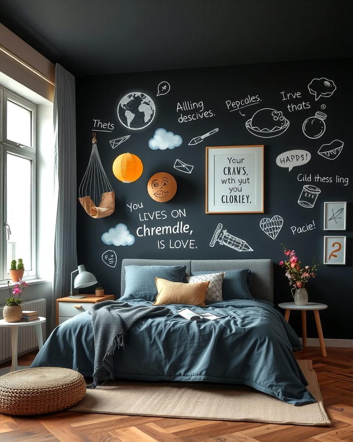 Chalkboard Black Accent Wall