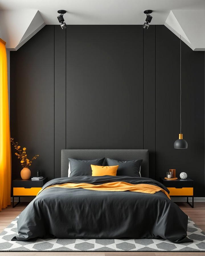 Charcoal Gray and Yellow for Modern Contrast