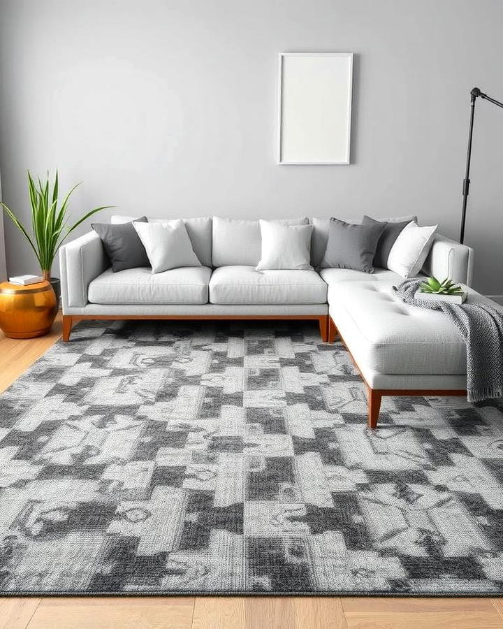 Charcoal Grey Rug for a Monochromatic Scheme