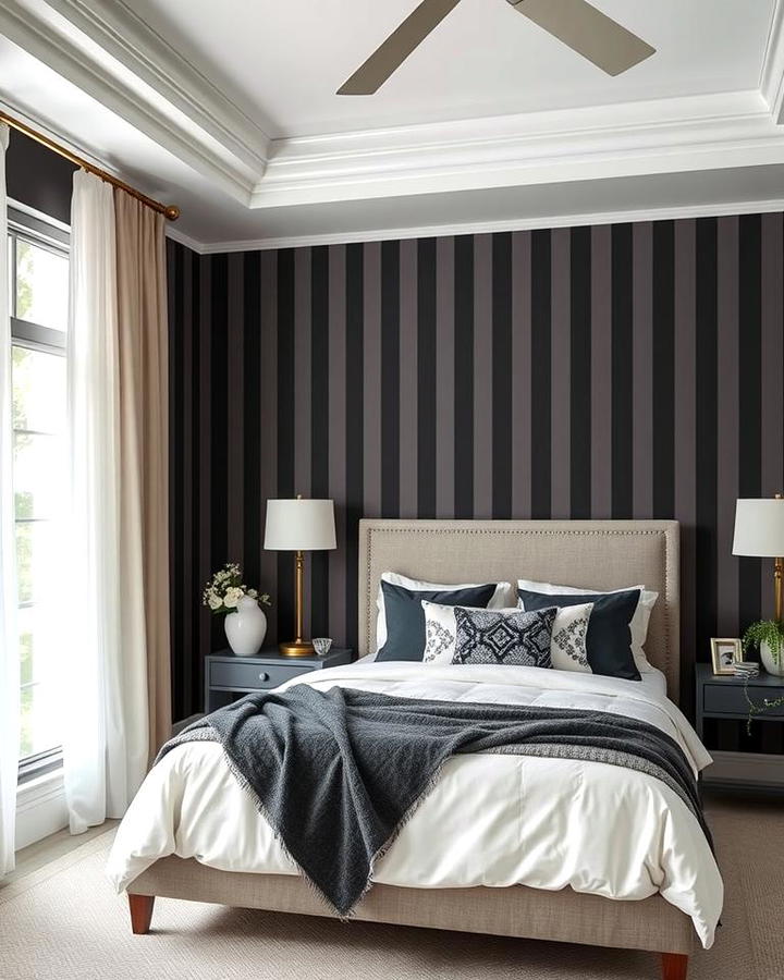 Charcoal Striped Walls