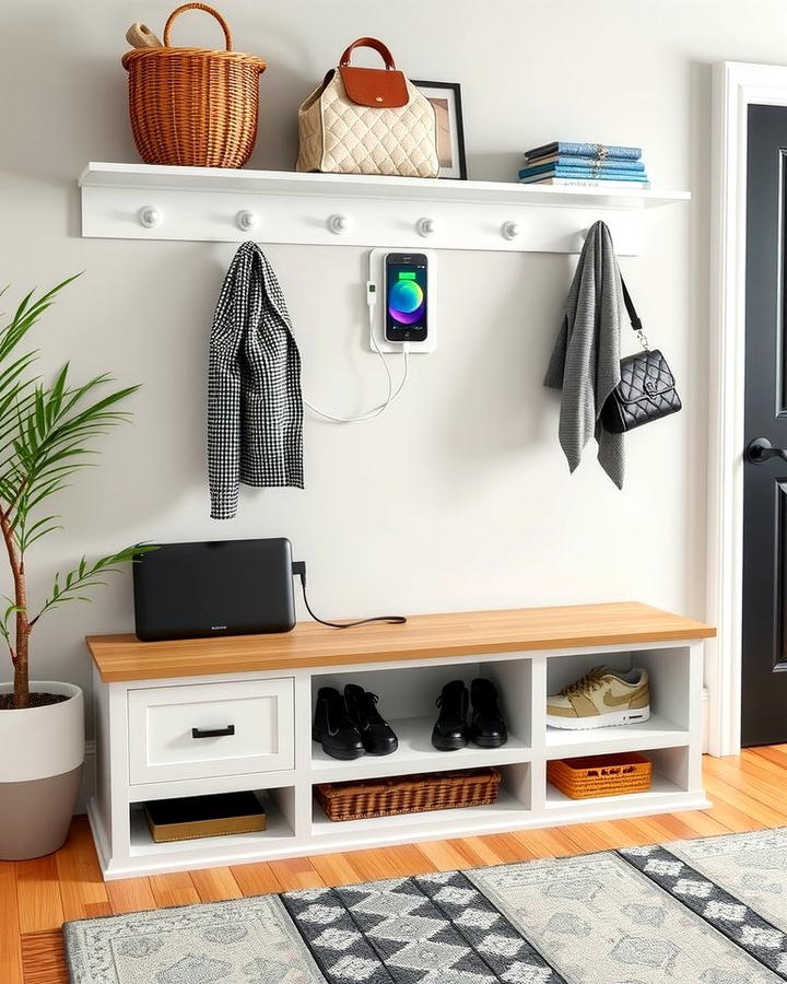 Charging Station in a Storage Bench