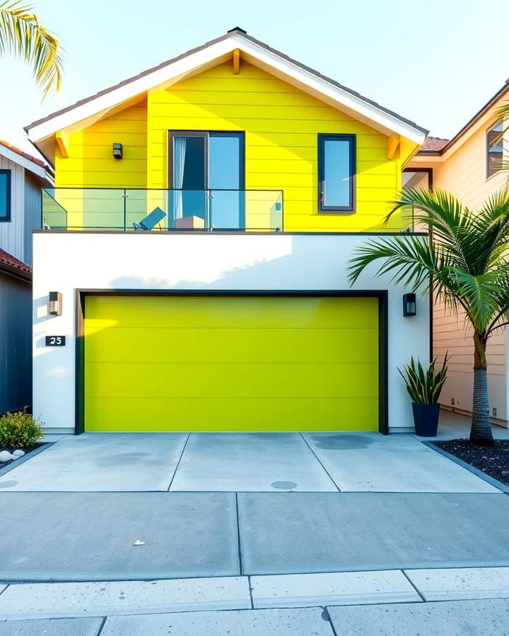 Chartreuse Green Garage Door for Modern Creativity