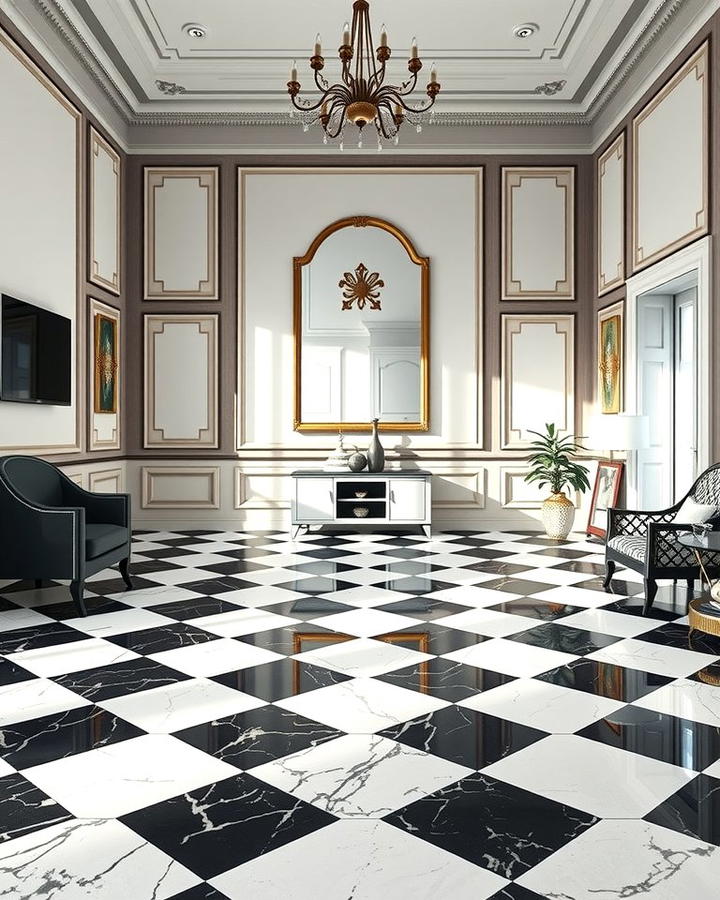 Checkerboard Marble Pattern