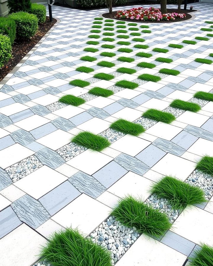 Checkerboard Paver Path