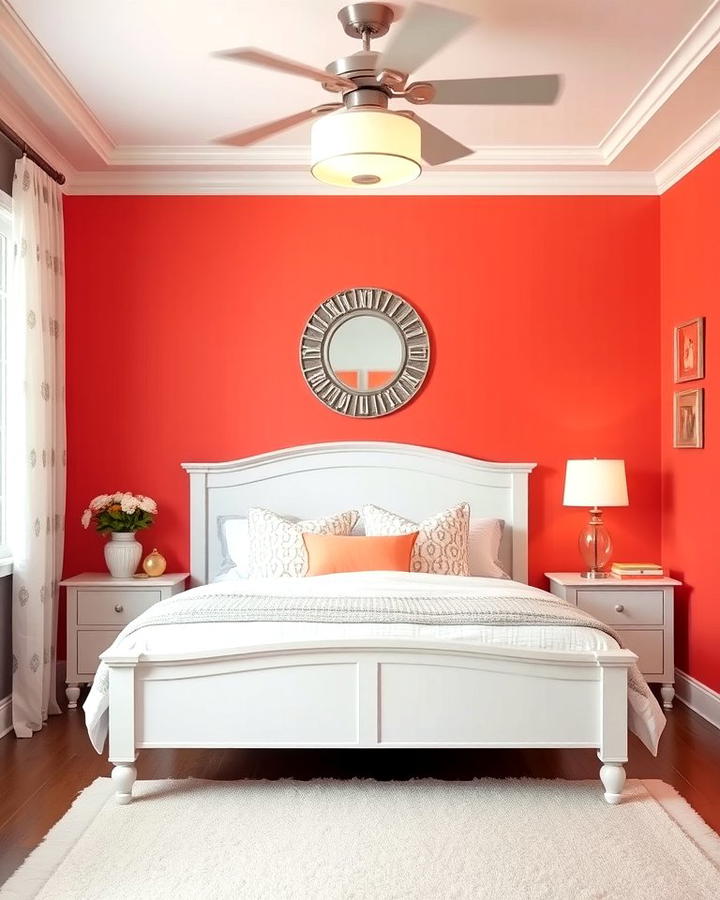 Cheerful Coral and Light Gray